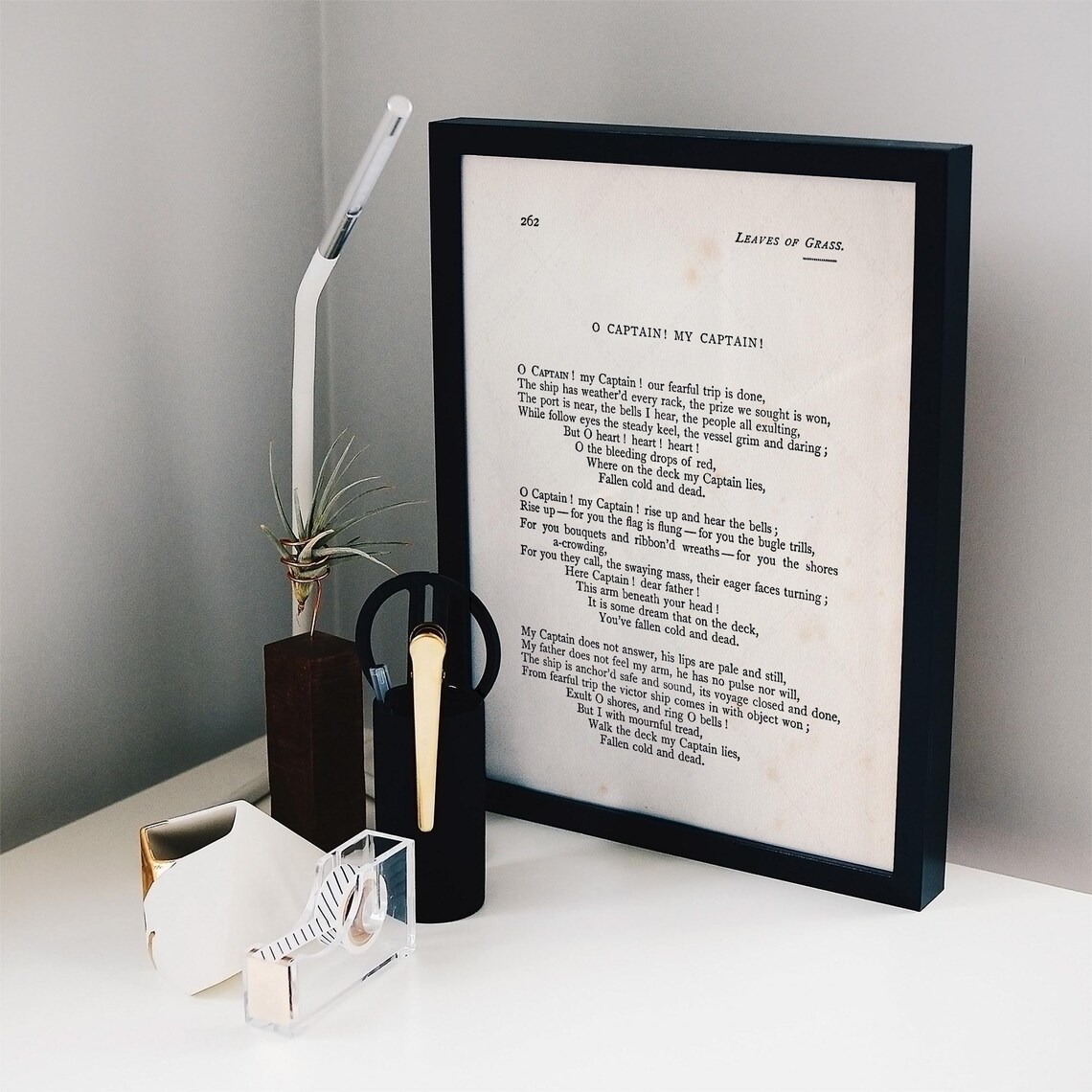 Walt Whitman O Captain My Captain Poem Leaves Of Grass Page Poster - Image 4