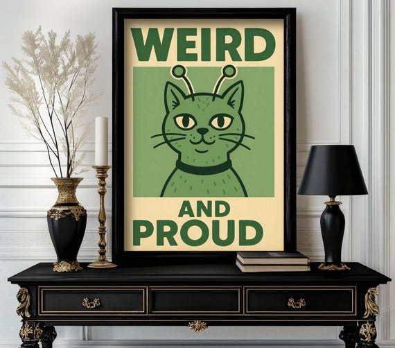 Funny Animal Weird And Proud Poster Retro Wall Art Trending Decor White Elephant Gift Lover Cute Motivational 25