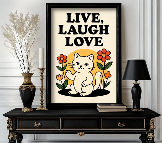 Funny Animal Quote Posterlive Laugh Love Trending Decor White Elephant Gift Lover Cute Motivational Art 125