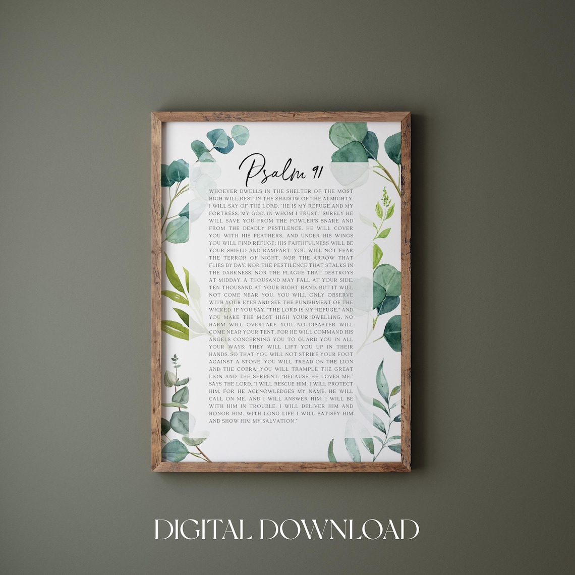 Psalm 91 Bible Verse Minimalist Christian Wall Art Print