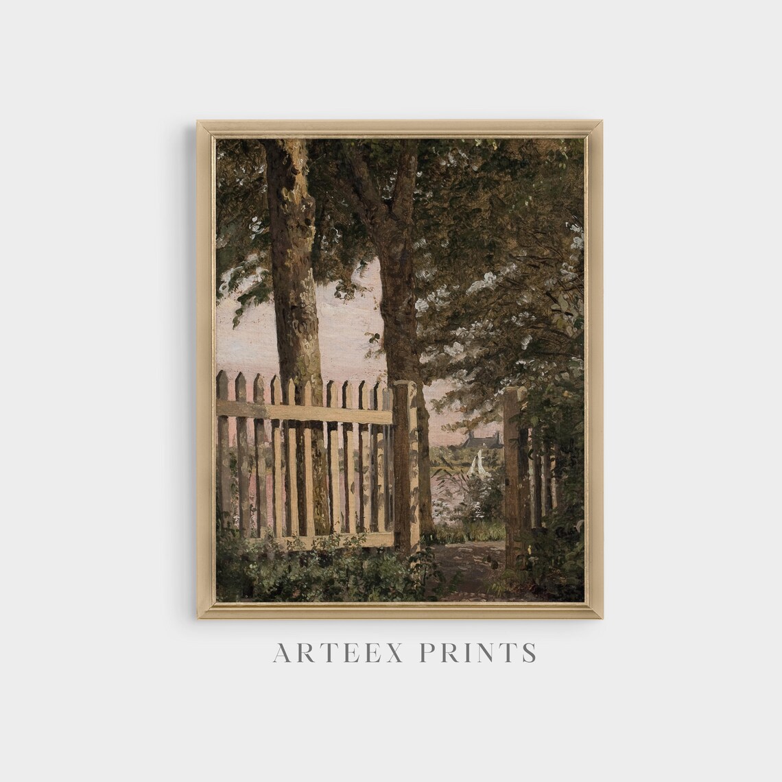 Vintage Landscape Trees Print, Rustic Farmhouse Decor - Image 3