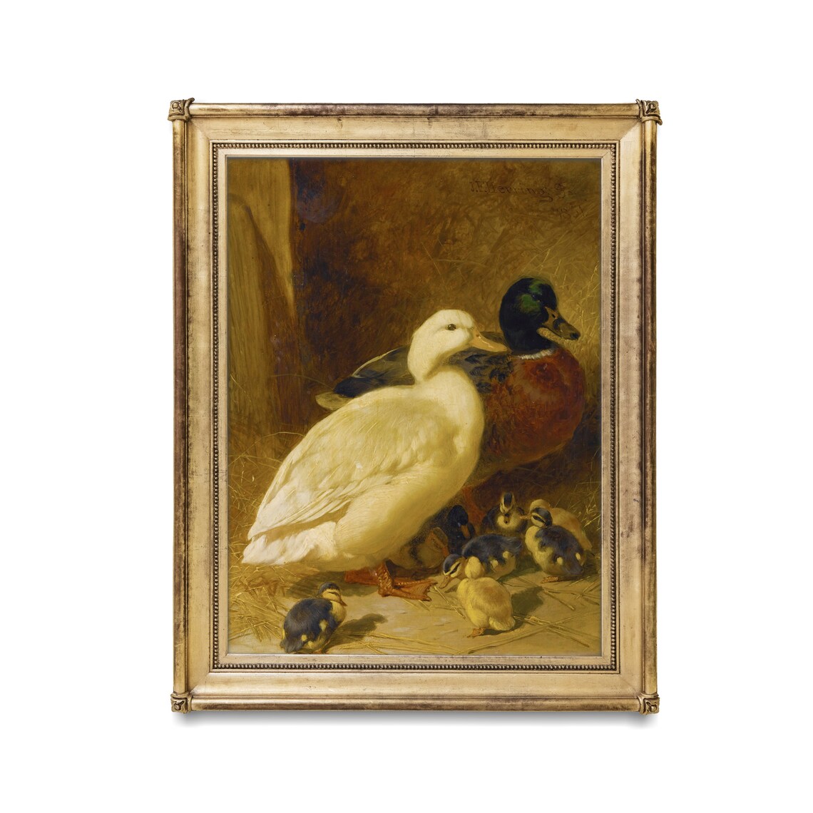 Vintage Duck and Ducklings Antique Birds Art Print - Image 2