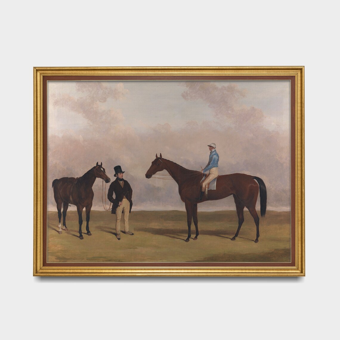 Two Bay Racehorses With Jockey And Gentleman English Sporting Poster - Image 5