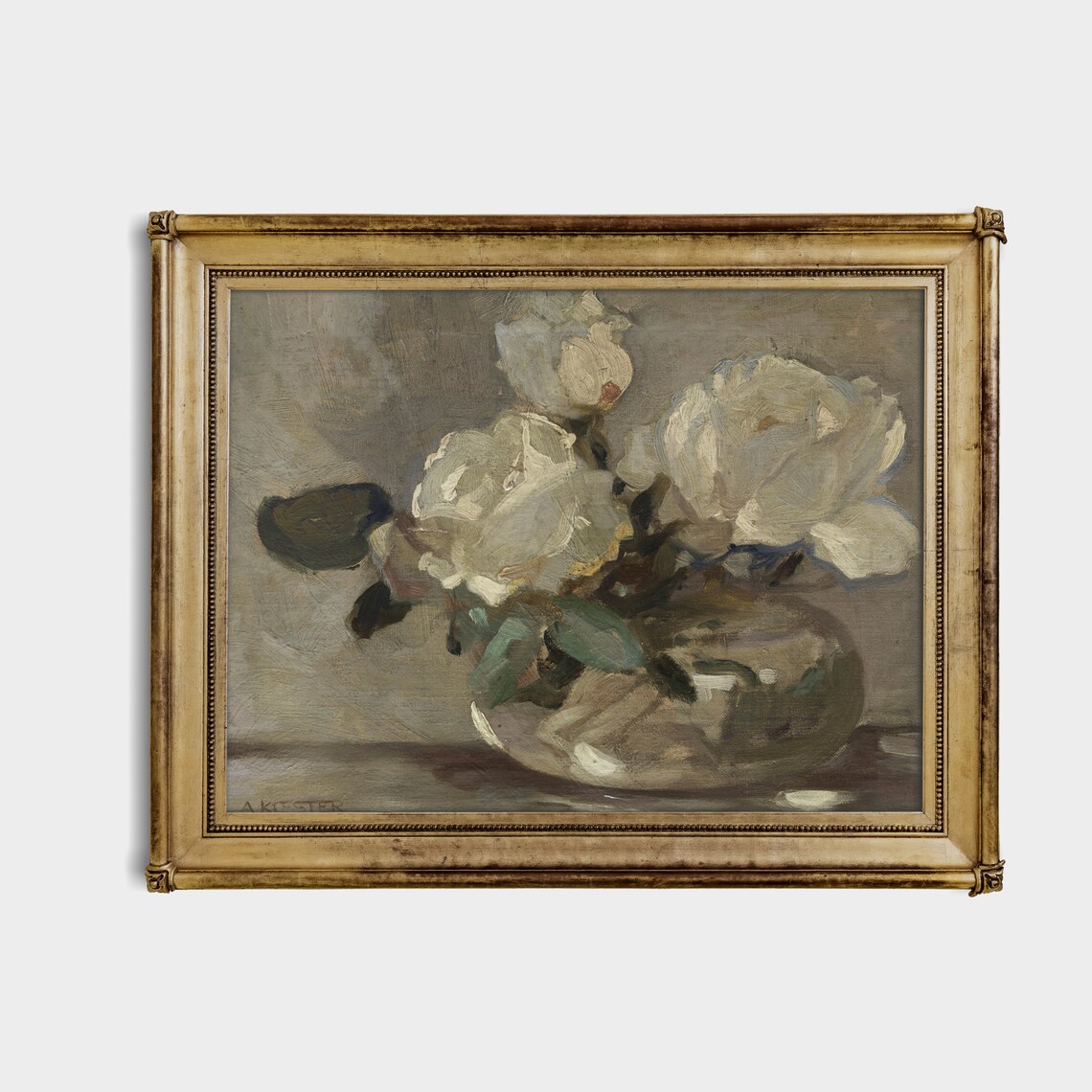 Still Life With Rose, Vintage Rustic Wall Art Print - Image 3