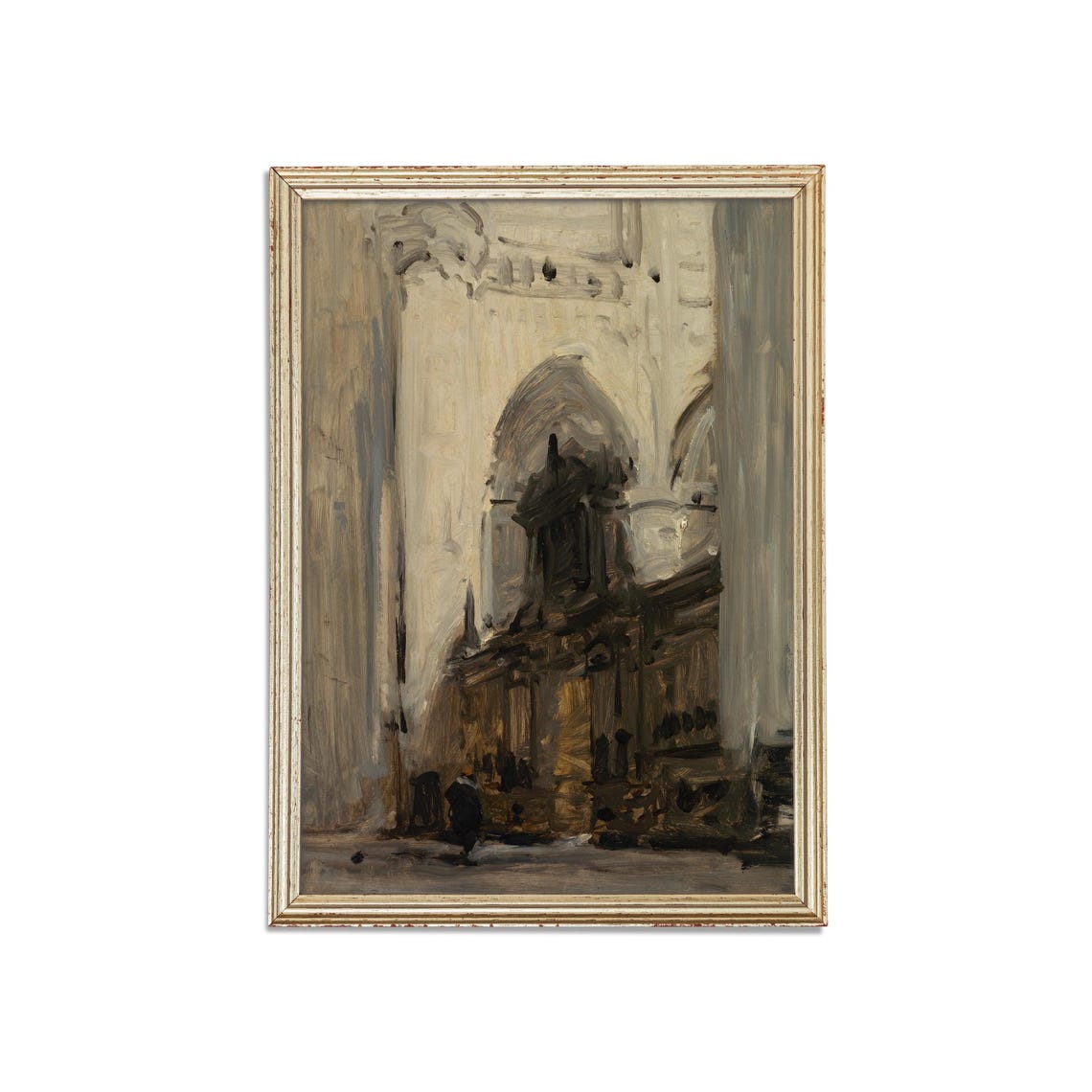 Printed And Shipped Vintage Interior Painting Antique Architecture Print Moody Rustic Fine Art Physical Prints European Decor - Image 3