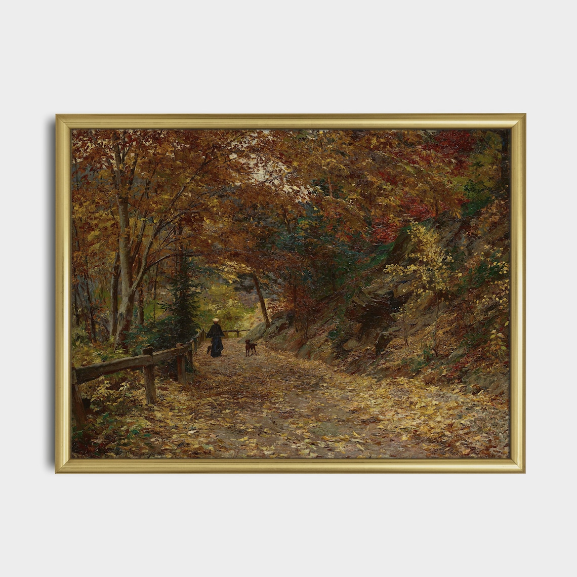 Vintage Fall Landscape Art Print, Rustic Autumn Scene - Image 3