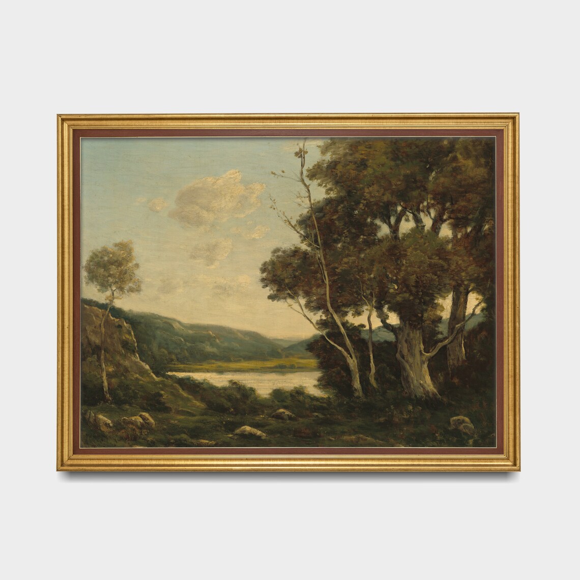 Barbizon Style Woodland Lake Landscape Fine Painting Wall Poster - Image 5