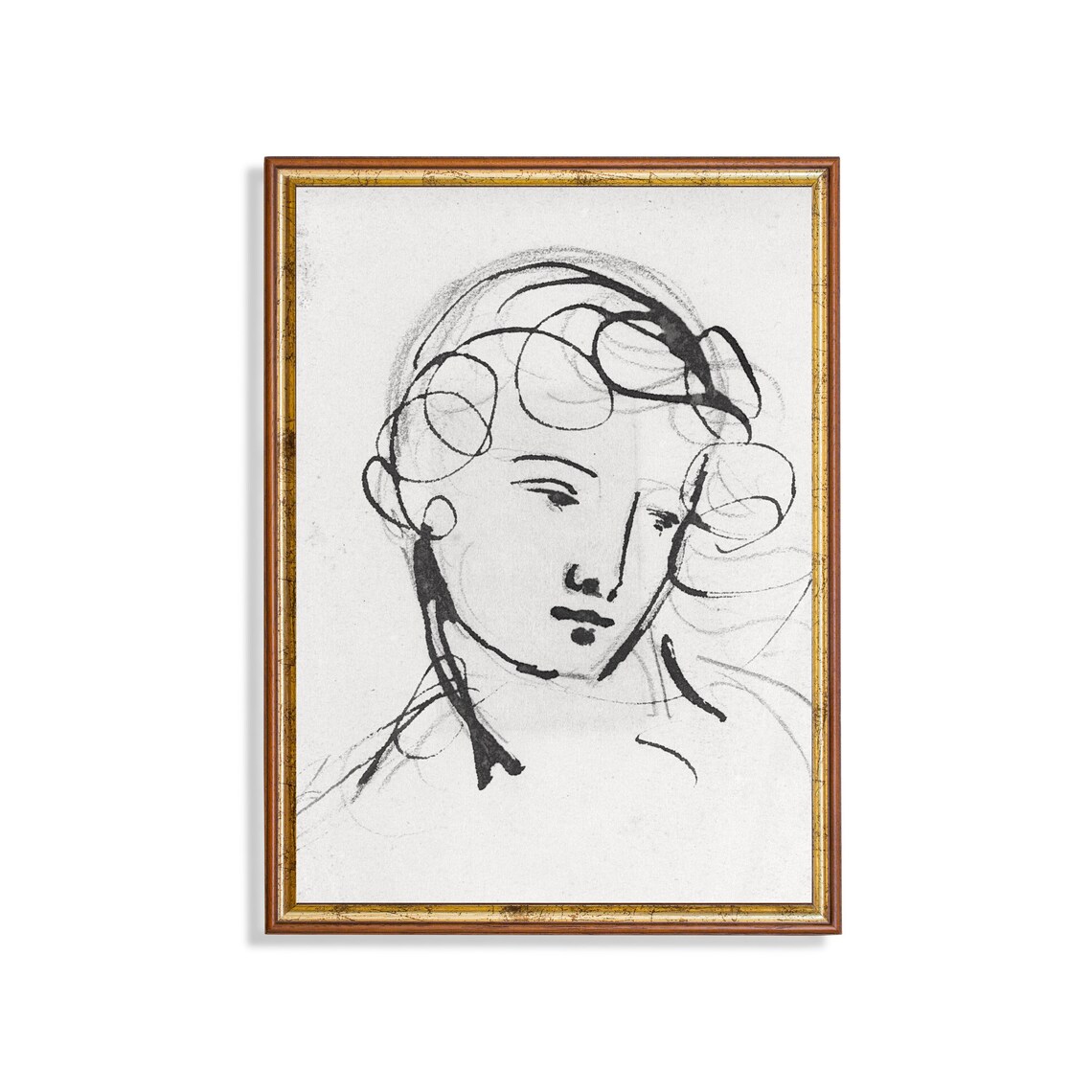 Abstract Woman Face Line Art Minimalist Figure Sketch Poster
