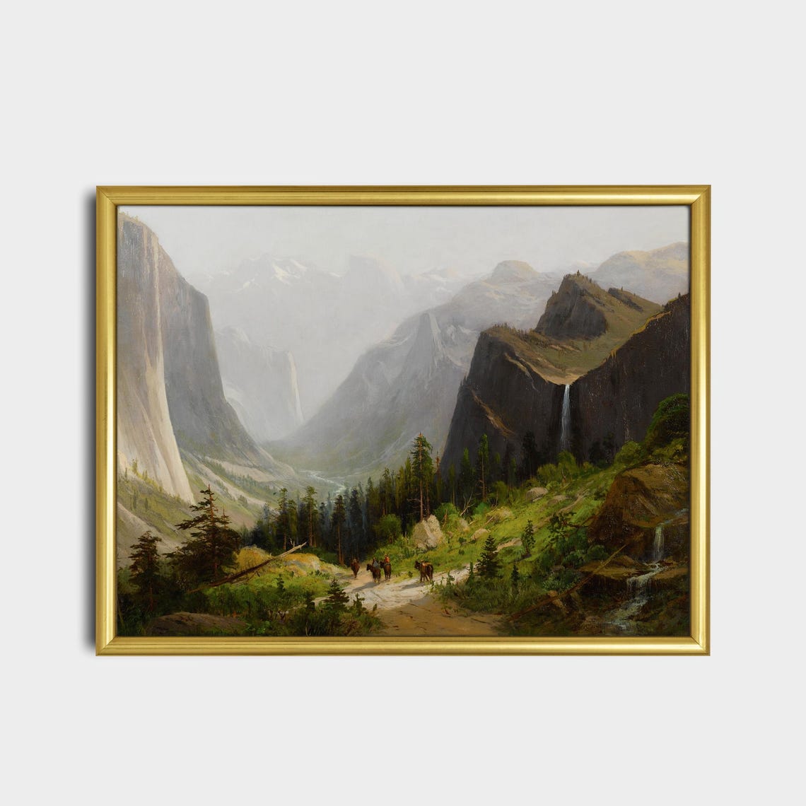 Yosemite Valley Granite Cliffs and Waterfall Landscape Poster - Image 2