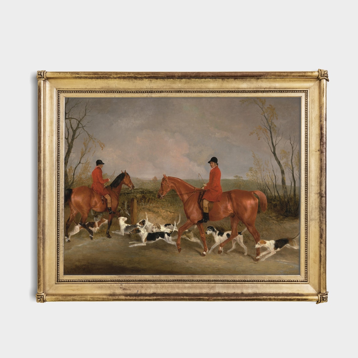 Vintage Horse and Dogs Equestrian Farmhouse Art Print - Image 4