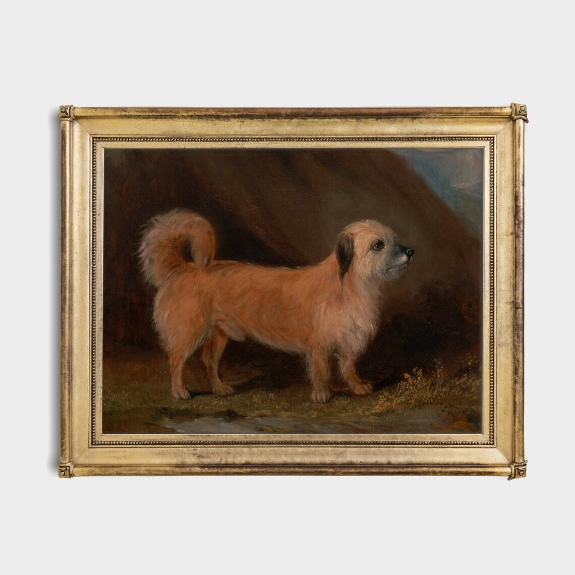 Printed And Shipped Vintage Dog Portrait Antique Animal Painting Moody Rustic Pet Print Dog Lover Gift Fine Art Terrier Painting - Image 2
