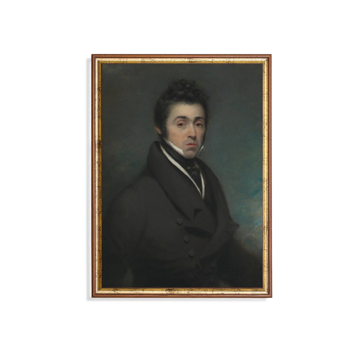 Vintage Gentleman Portrait, Moody Rustic Art Print