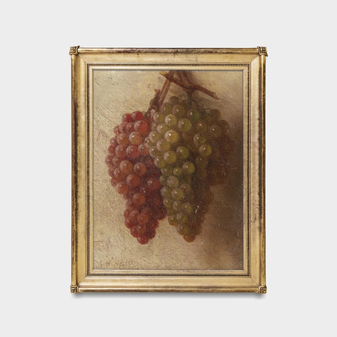 Hanging Red and Green Grape Clusters Still Life Study Poster - Image 5