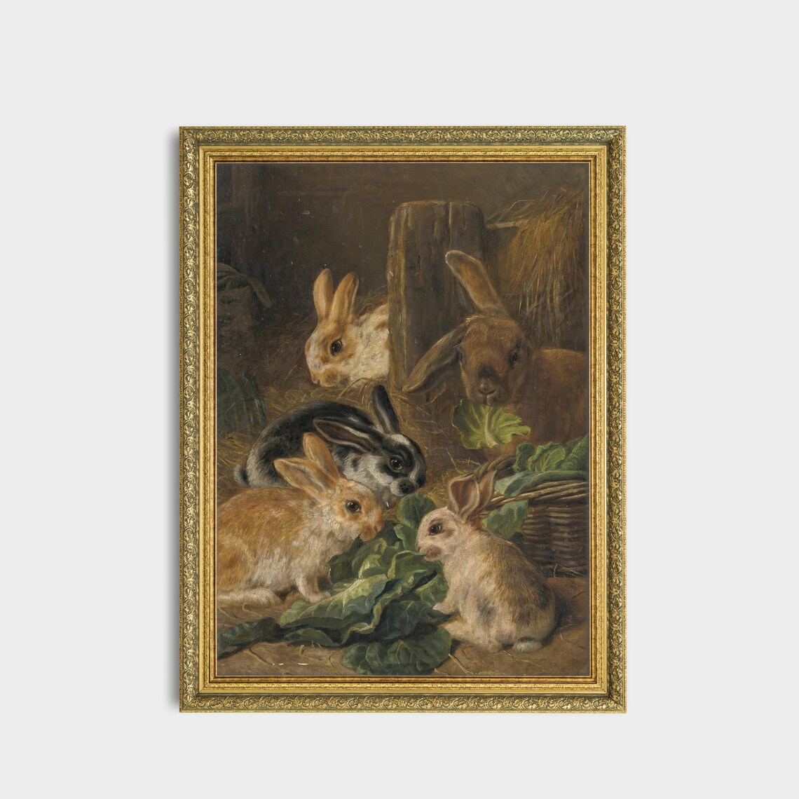 Vintage Rabbit Painting, Antique Bunnies Art Print - Image 3