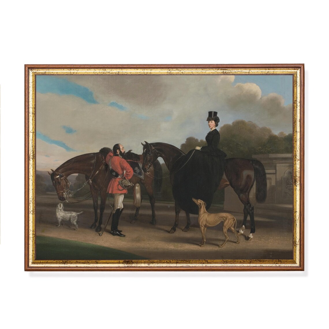 Vintage Horse Painting, Rustic Farmhouse Wall Art