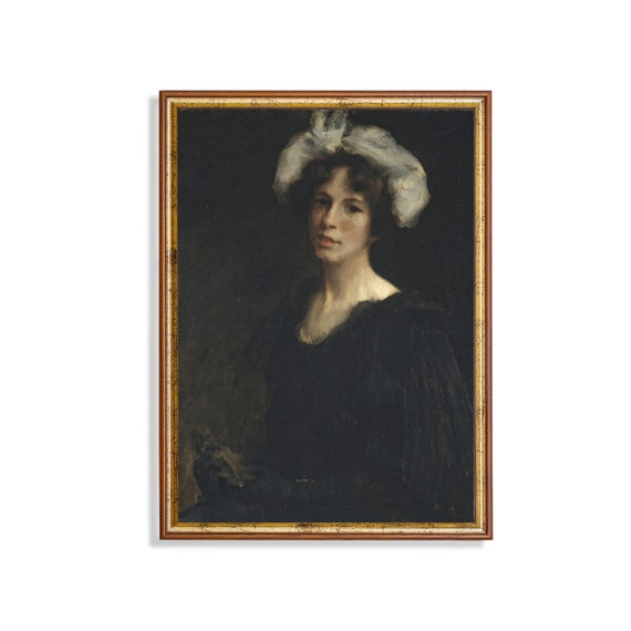 Printed And Shipped Vintage Portrait Painting Antique Woman Portrait Victorian Print Moody Rustic Fine Art Physical Print