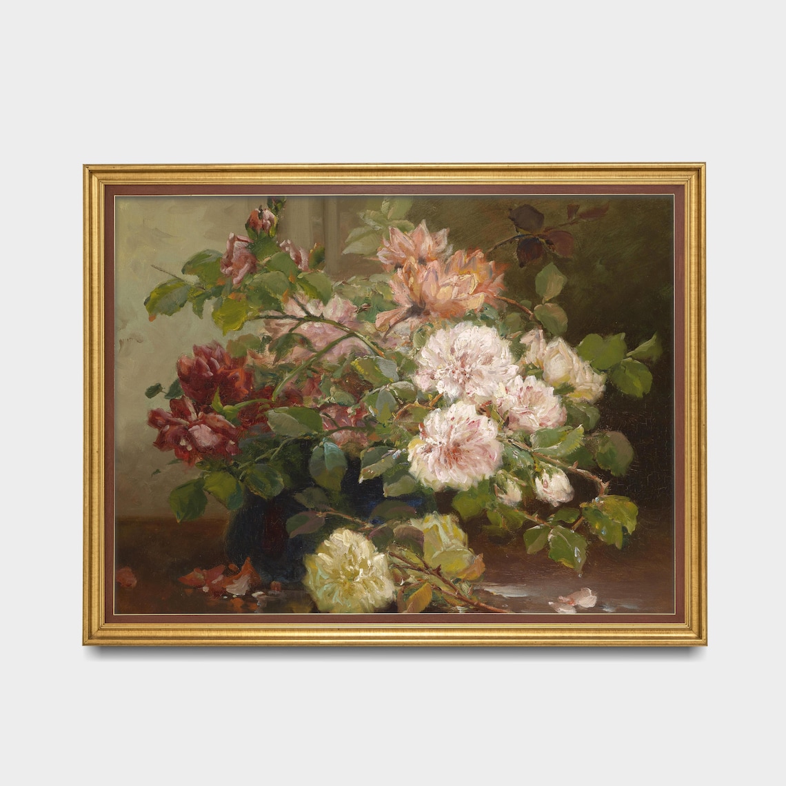 Vintage Still Life With Flowers, Farmhouse Art Print - Image 3