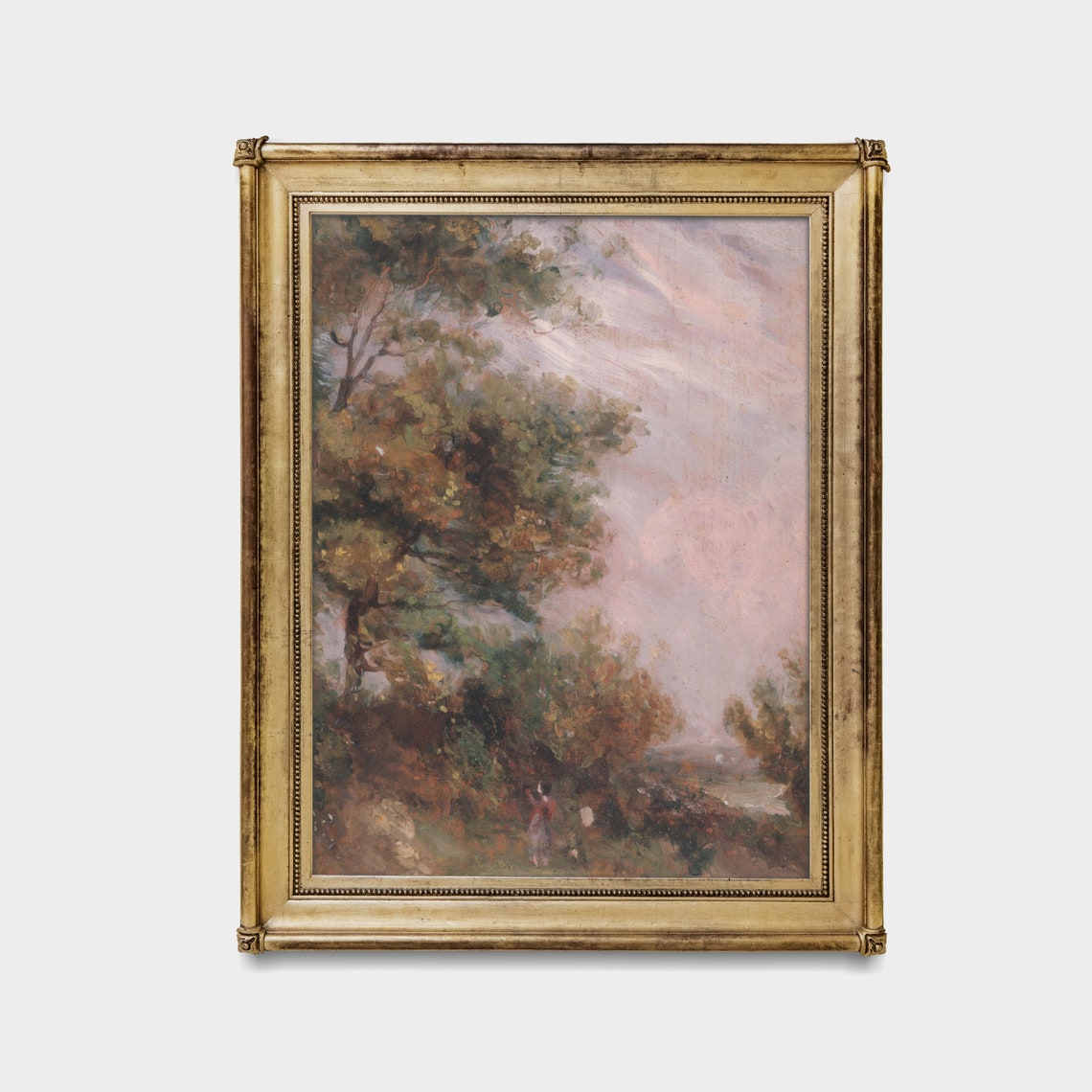 Vintage Landscape Painting Antique Tree Forest Print Moody Rustic Vertical Art Wall Art Farmhouse Decor - Image 4