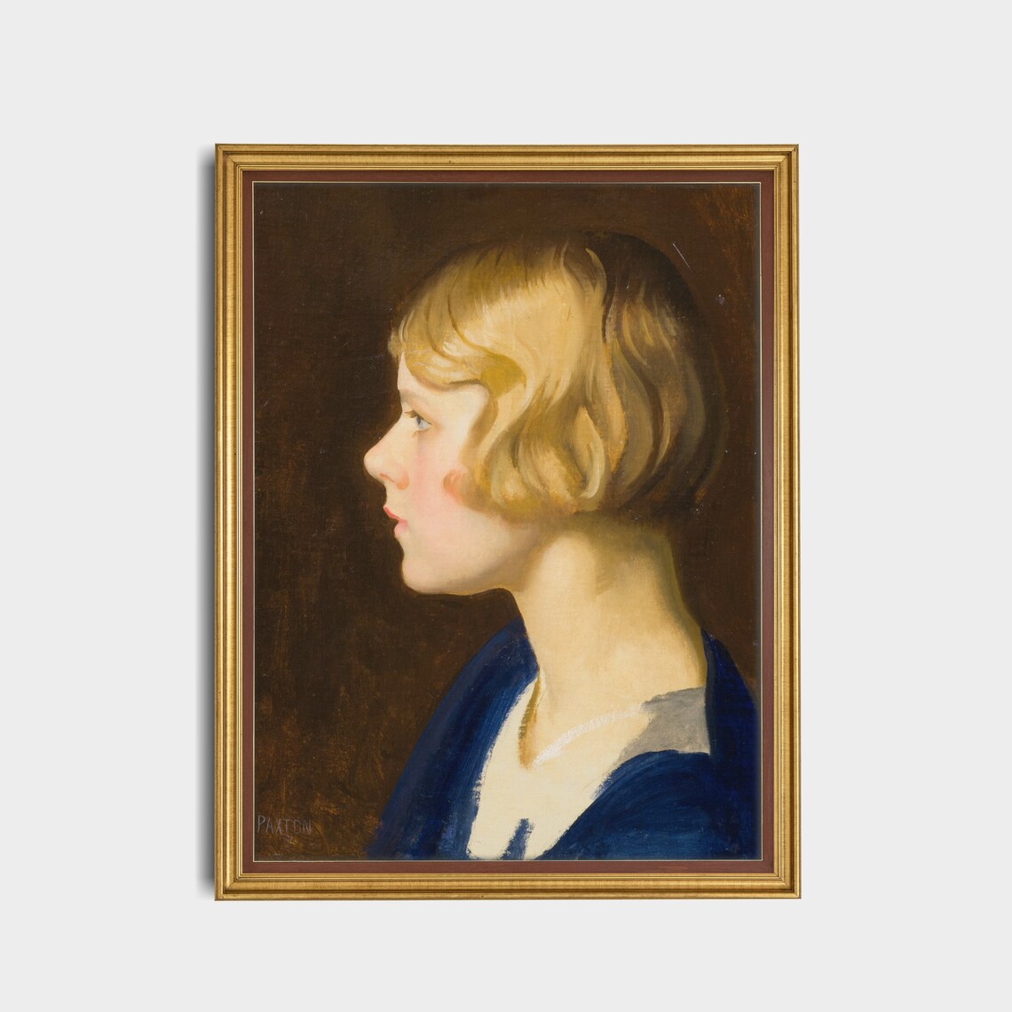 Blonde Girl in Profile Vintage Classic Portrait Painting Art Poster - Image 5