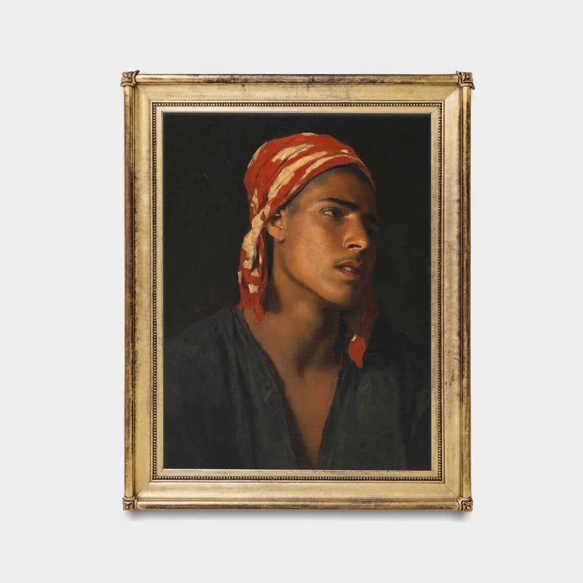 Moody Orientalist Portrait of a Young Man in a Red Headscarf Poster - Image 4