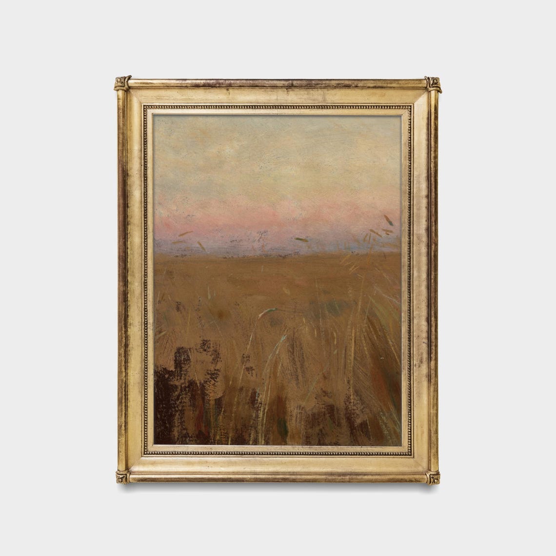 Golden Wheat Field at Dusk Soft Pink Sky Atmospheric Country Poster - Image 5