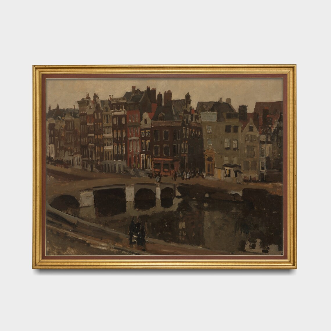 Old Canal Houses And Bridge At Dusk Moody European Cityscape Poster - Image 4