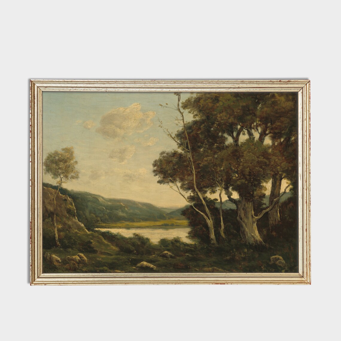 Barbizon Style Woodland Lake Landscape Fine Painting Wall Poster - Image 2
