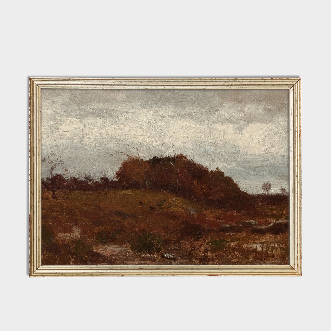 Moody Autumn Hillside with Russet Foliage Under Overcast Sky Poster - Image 3