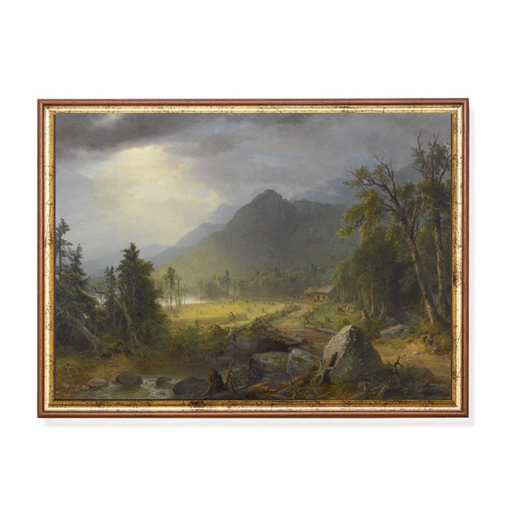Printed And Shipped Landscape Painting Vintage Wall Art Antique Country Decor Moody Rustic Print Nature Scenery Artwork Fine Art