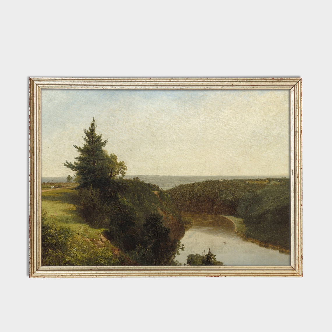 Winding River Through a Forested Valley From a High Bluff Poster - Image 2