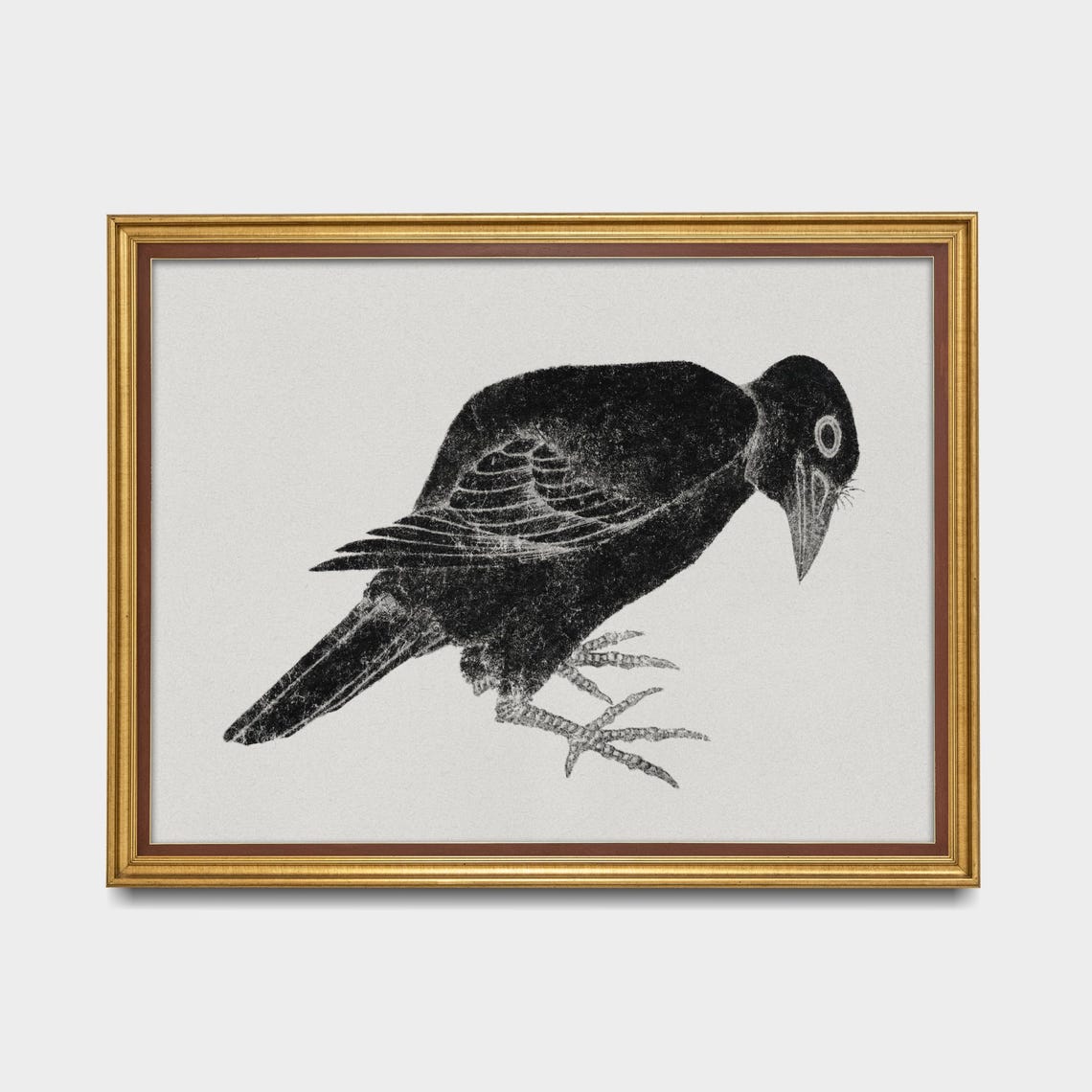 Perched Black Bird Minimalist Ink Illustration Modern Bird Poster - Image 5