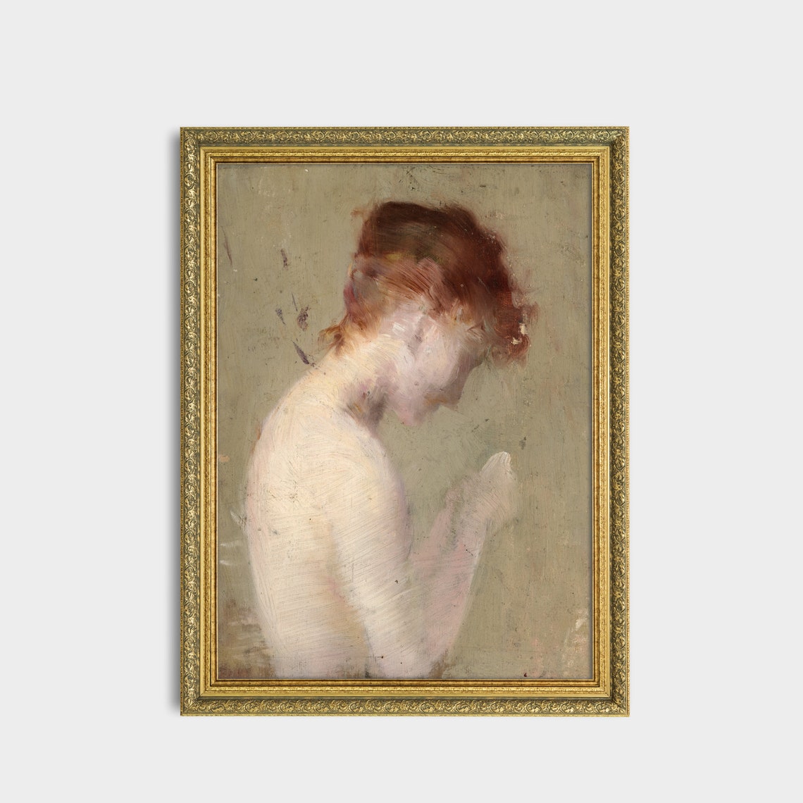 Red Haired Woman Reading A Book Impressionist Sketch Painting Poster - Image 3