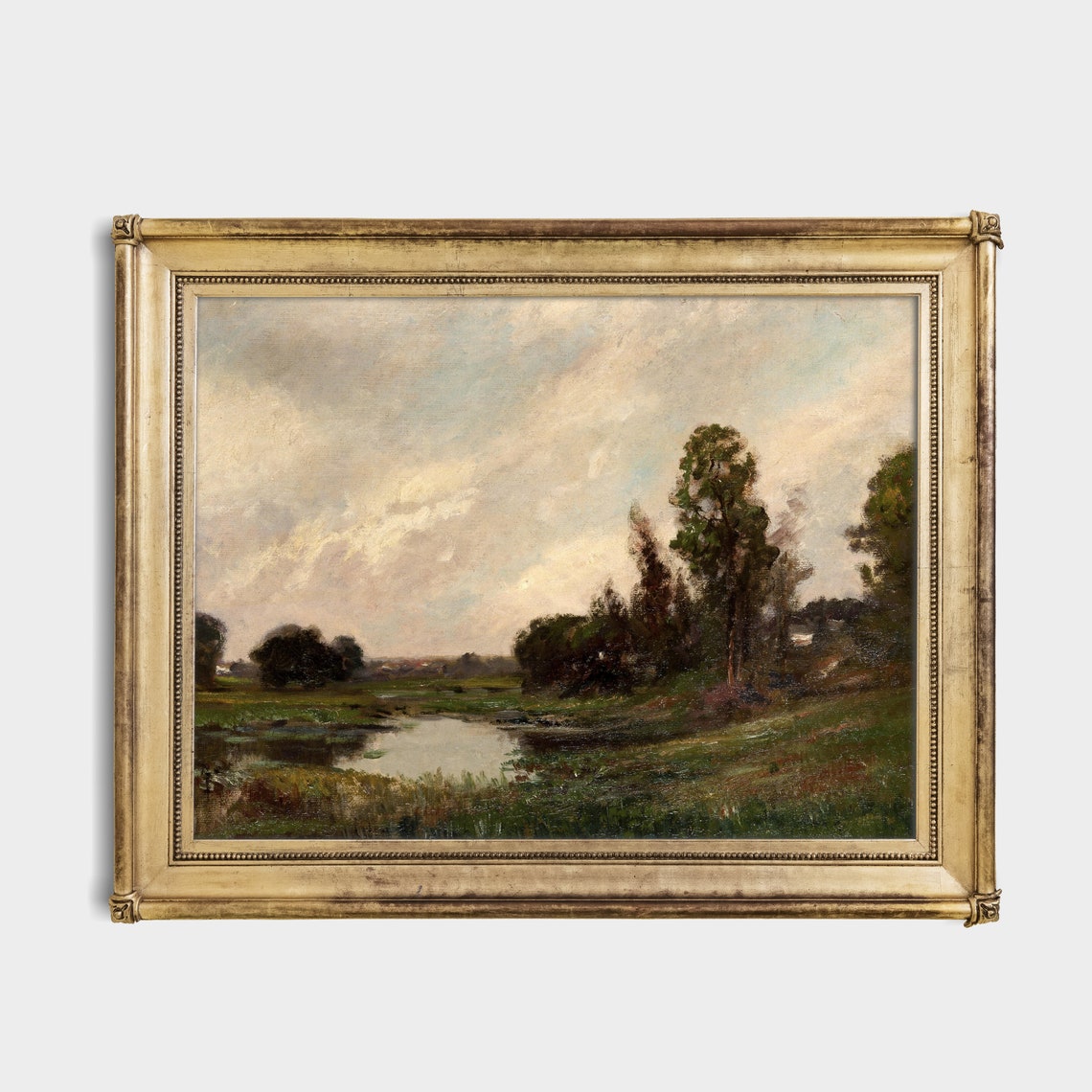 Landscape Painting Moody Riverscape Print Rustic Country Scenery Wall Decor Wall Art Living Room Art - Image 4