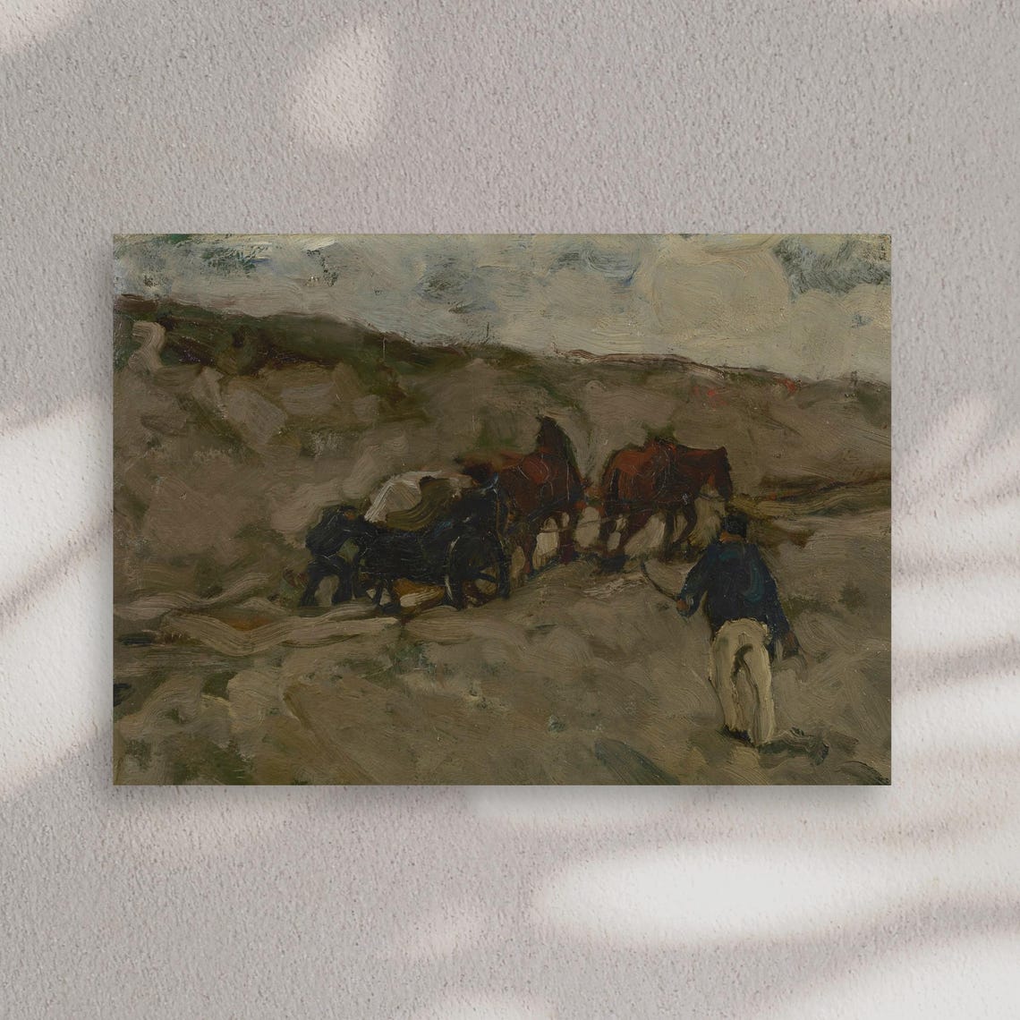 Horse Drawn Cart on a Windy Road Impressionist Sketch Poster - Image 2