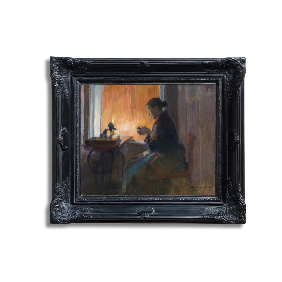 By Lamp Light, Harriet Backer Vintage Art Print - Image 3
