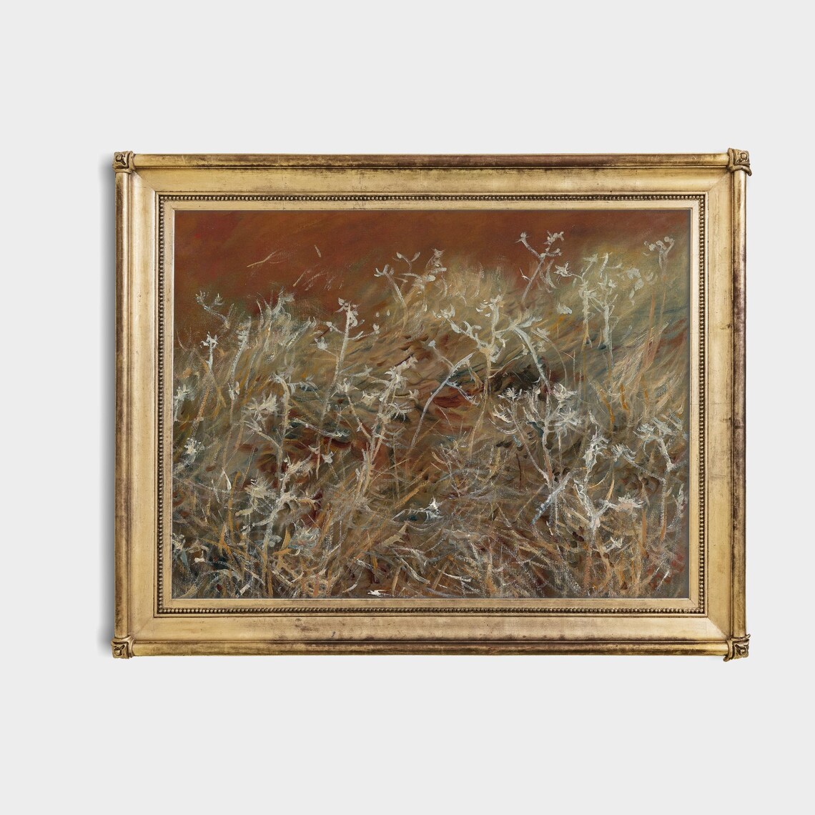 Moody Autumn Thistles in a Wildflower Field Botanical Art Poster - Image 4