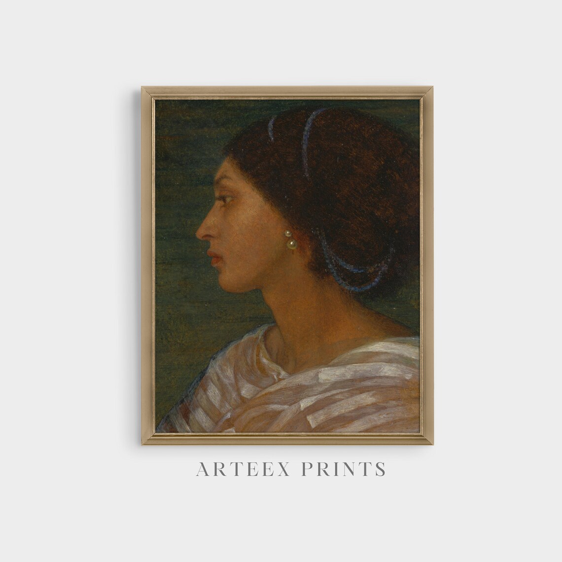 Vintage Woman Portrait Art Print, 18th-Century Rustic - Image 3