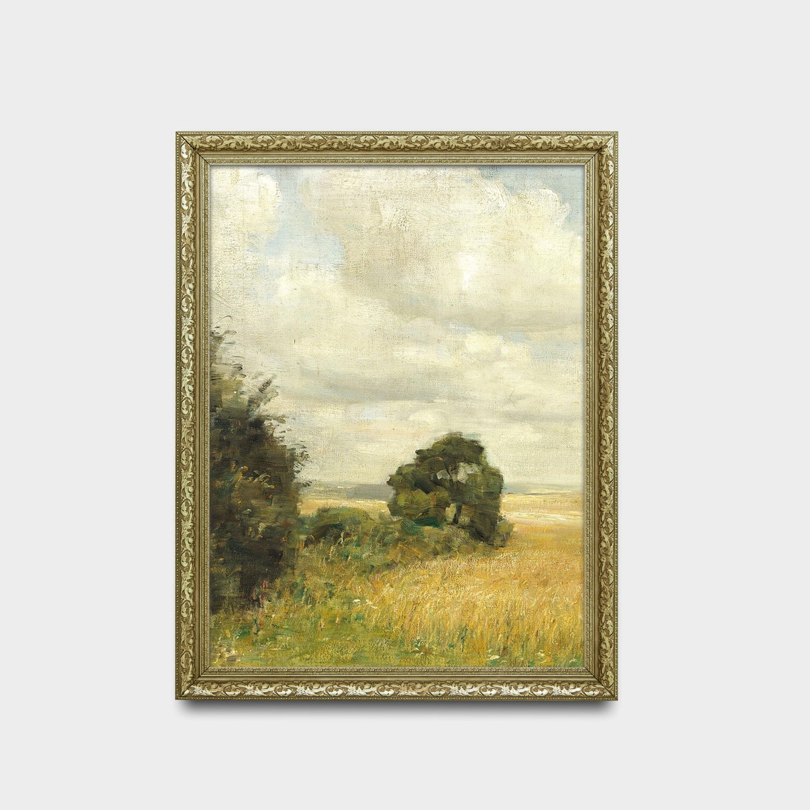 Vintage Landscape Painting Country Landscape Wall Art Farmhouse Decor Oil Painting Fine Art Print - Image 2