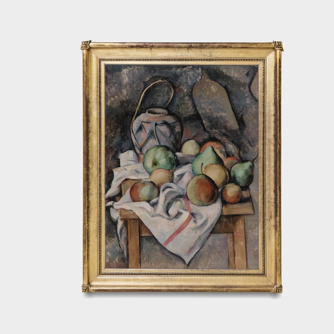 Still Life with Ginger Jar Pears and Apples Vintage Painting Poster - Image 2