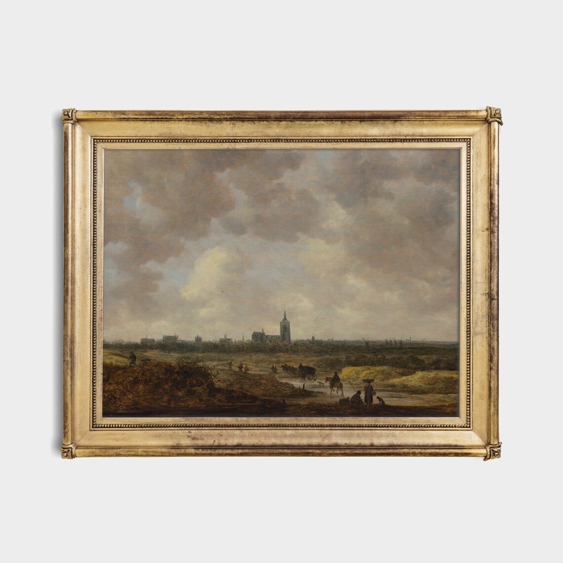 Dutch Town Panorama Travelers Vintage Landscape Painting Poster - Image 4