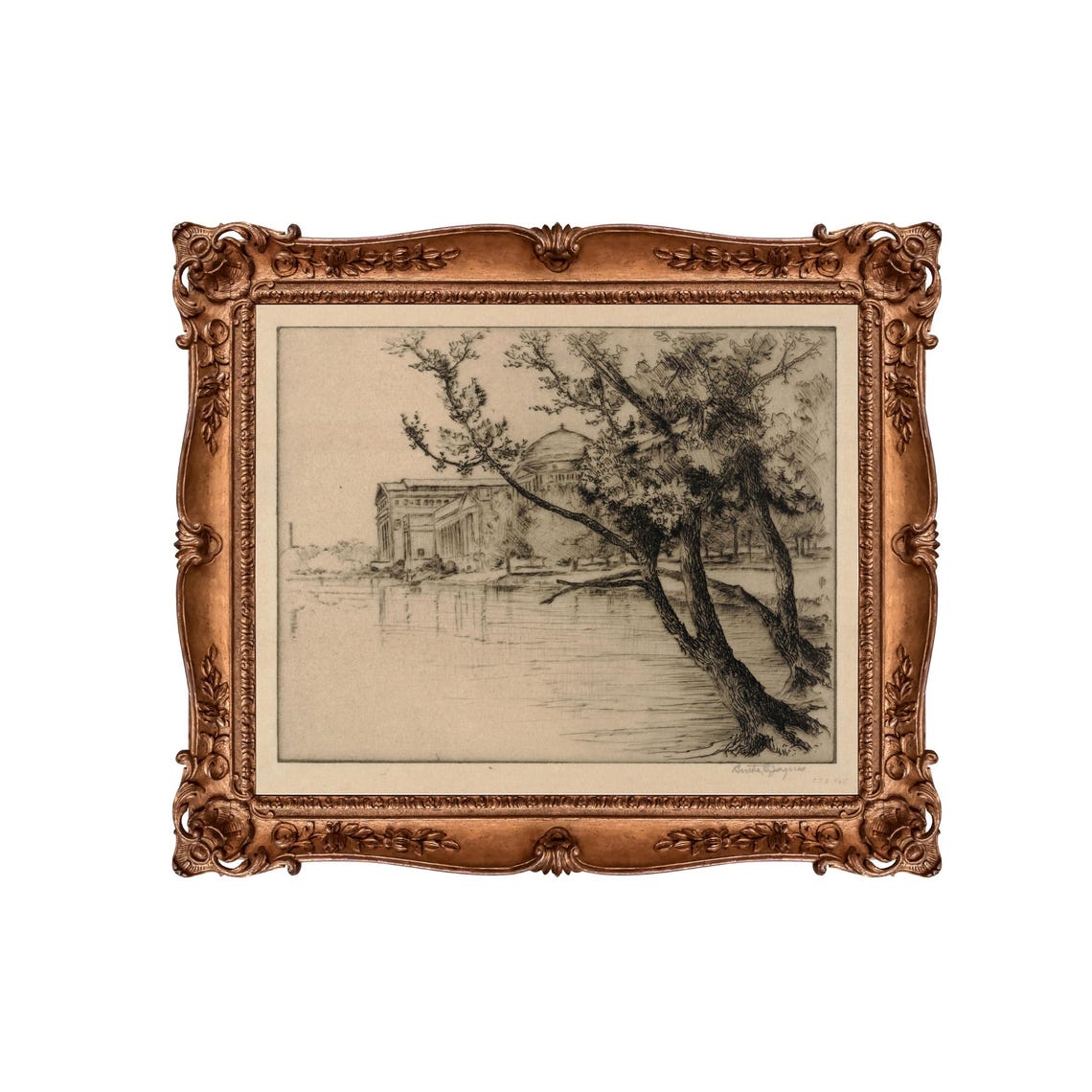 Riverside Museum Etching Vintage Architectural Sketch Poster - Image 4