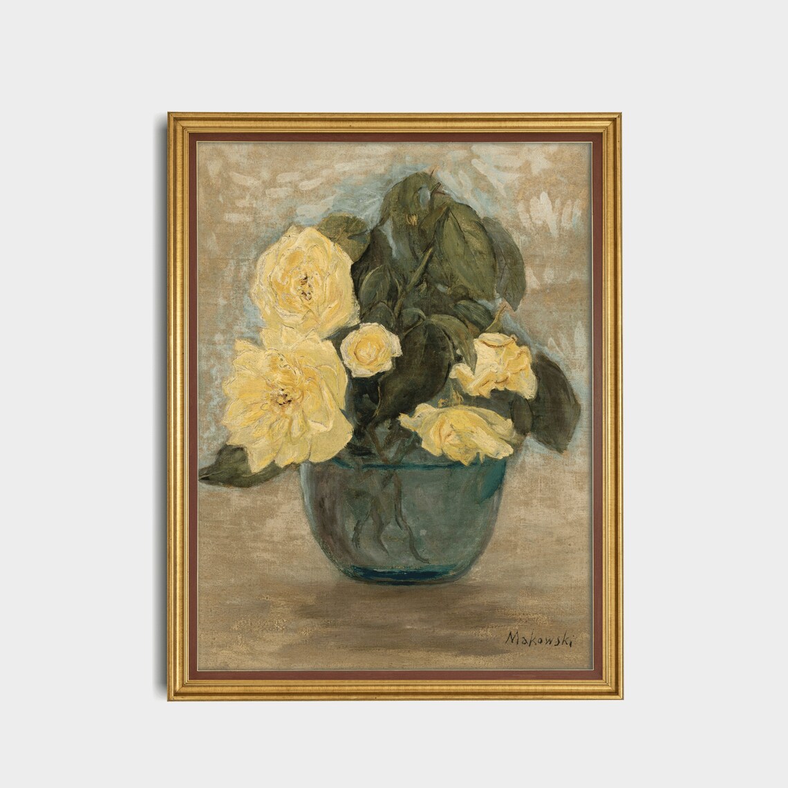 Vintage Still Life With Yellow Roses Art Print - Image 5
