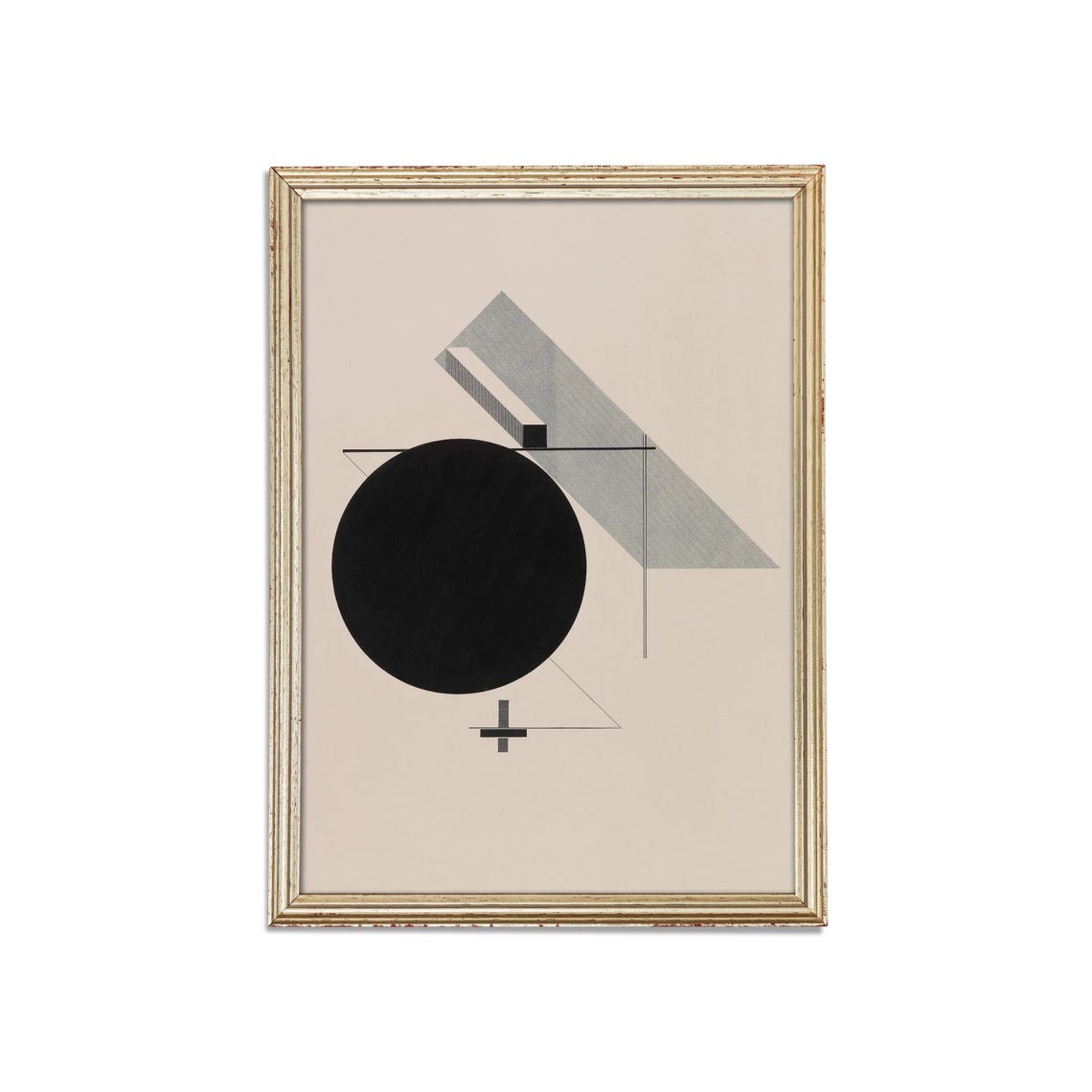 Bauhaus Style Geometric Abstract with Black Circle Modern Poster - Image 3