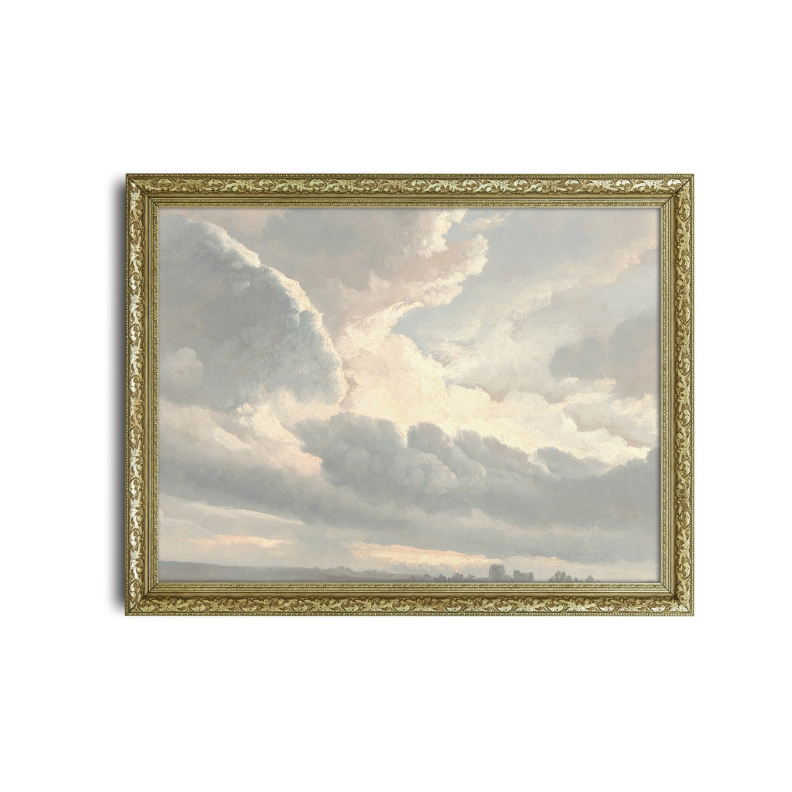 Dramatic Sunset Cloud Study Antique Sky Painting Fine Art Poster - Image 2