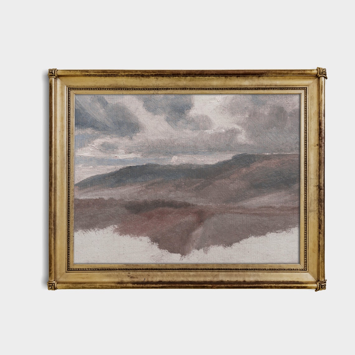 Brooding Clouds Over Purple Hills Atmospheric Vintage Poster - Image 3