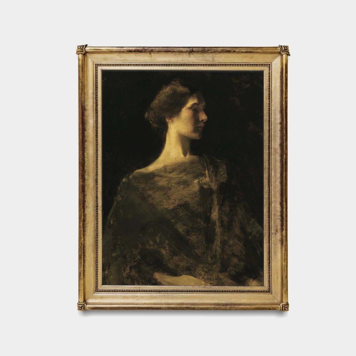 Vintage Woman Portrait, Antique Oil-Painting Style Art Print - Image 4