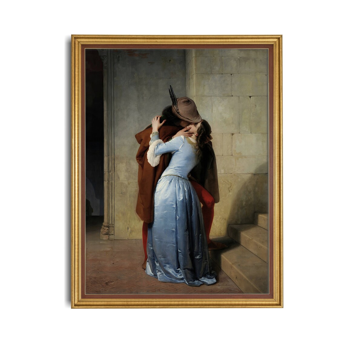 The Kiss by Francesco Hayez Romantic Couple Vintage Painting Poster - Image 2