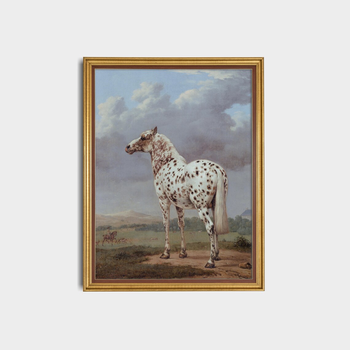 Vintage White Horse Equestrian Wall Art Print - Image 3