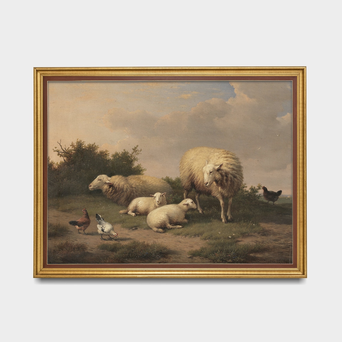 Vintage Sheep and Lamb Farmhouse Wall Art Print - Image 5