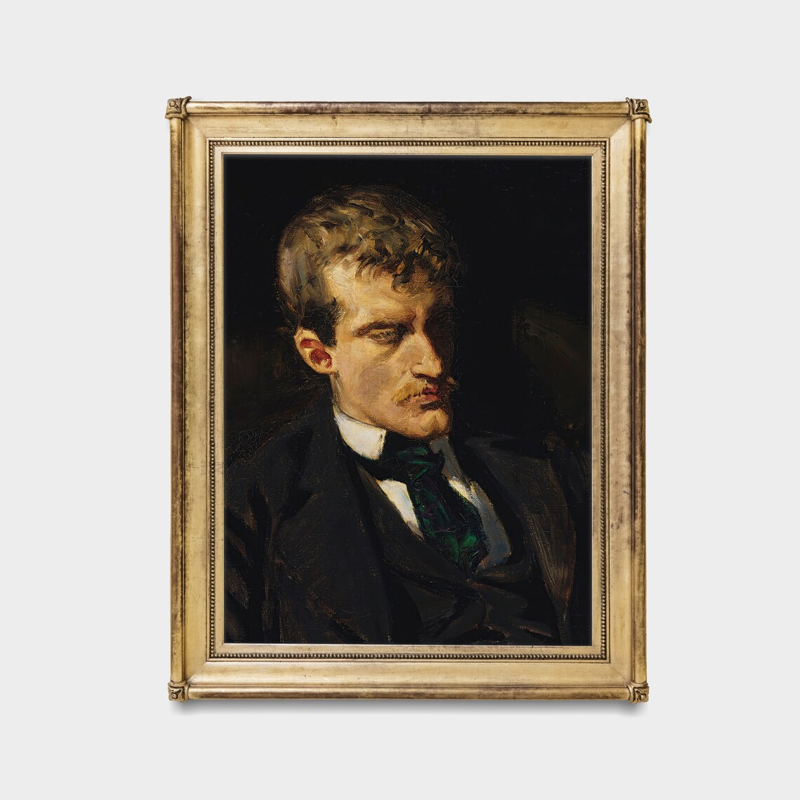 Brooding Moody Portrait of a Young Man in a Dark Suit Poster - Image 3